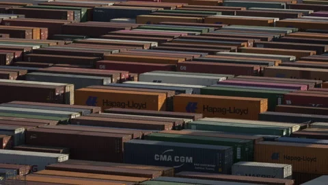 Stacks of shipping containers Stock Footage 171594337