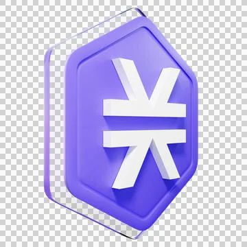 Stacks (STX) Badge Crypto Isolated On White Background Blockchain Technology 3D Illustrazione stock