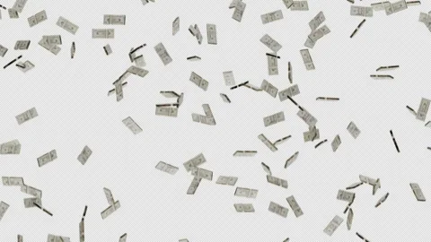 Stacks of twenty dollar bills rain down from above. United States currency Stock Footage 333796863