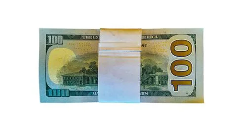 Stacks of US dollar bills isolated on on a white background Stock Photos