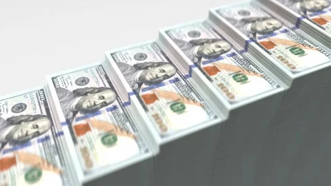 Stacks of US Dollar Bills Showcasing Wealth and Financial Abundance Crisp B.. 動画素材 314069586