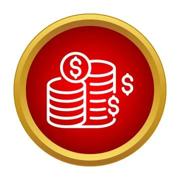 Stacks of us dollar coins icon 库存插图