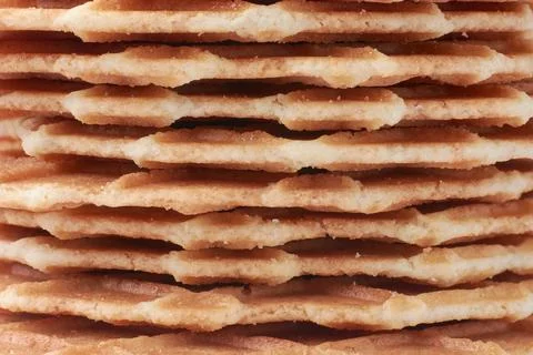 Stacks of waffles pattern, full frame abstract Stock Photos