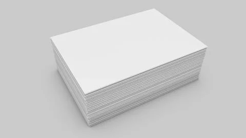 Stacks of white sheets of paper on a gray. 3d rendering Stock Illustration