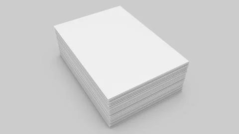 Stacks of white sheets of paper on a gray. 3d rendering Stock Illustration