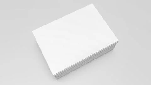 Stacks of white sheets of paper on a gray. 3d rendering Stock Illustration