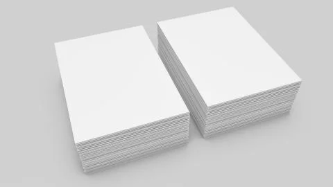 Stacks of white sheets of paper on a gray. 3d rendering Stock Illustration