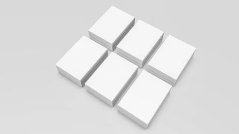 Stacks of white sheets of paper on a gray. 3d rendering Stock Illustration