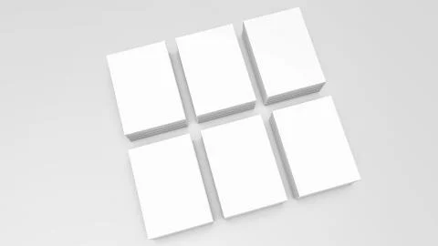 Stacks of white sheets of paper on a gray. 3d rendering Stock Illustration