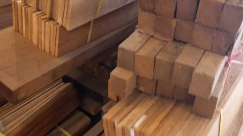 Stacks of Wooden Lumber 库存影片 336682390