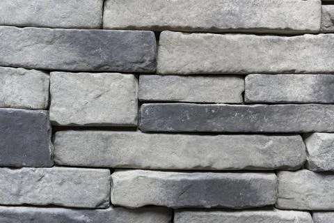 Stackstone Blue Mountain Stone Veneer Wall Texture - Gray Stacked Stone Bac.. Stock Photos