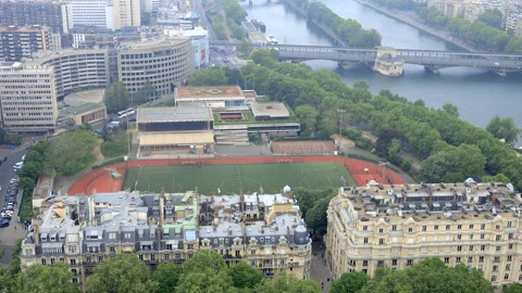 Stade Emile Anthoine stadium in the 15th arrondissement of Paris, France Stock Footage 200155192