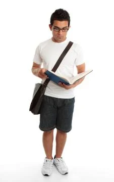 Stading student reading book studying Stock Photos