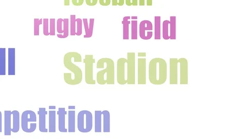 Stadion Word Cloud Animated Isolated On White Stock Footage 103658274