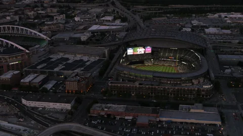 Stadium Aerial at Night Stock Footage 57366726