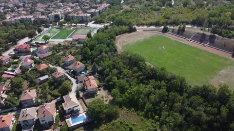 Stadium and play grounds from drone view Stock Footage 316965434