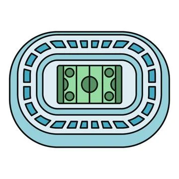 Stadium arena top view with empty field Stock Illustration