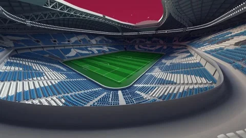 Stadium Background full of fans in empty green background stadium 스톡 동영상 251896040