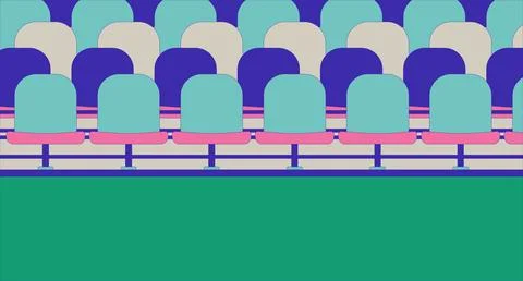Stadium bleachers empty cartoon flat illustration Illustrazione stock