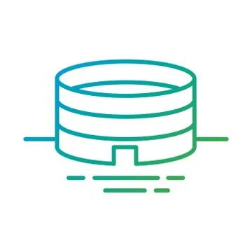 Stadium building gradient style icon Illustrazione stock
