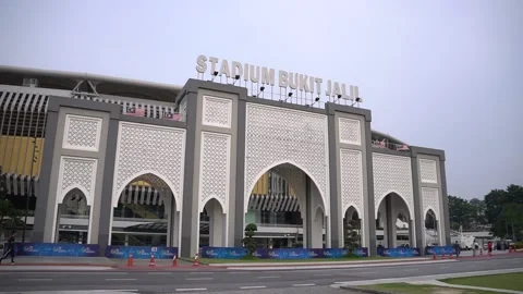 Stadium Bukit Jalil front gateway. Stock Footage 148516382