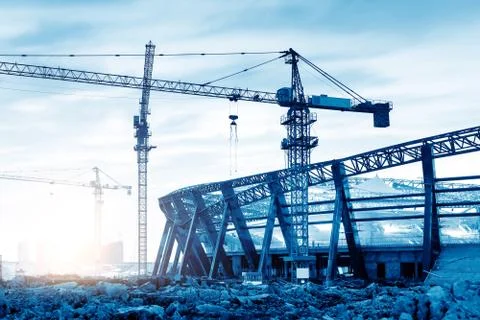 Stadium construction site Stock Photos