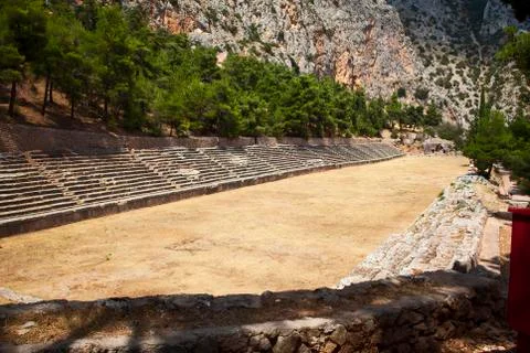 The stadium, delphi, greece Stock Photos