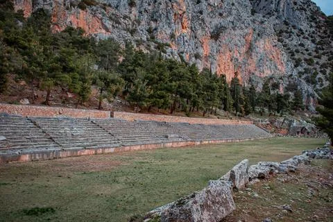 The Stadium of Delphi 스톡 사진