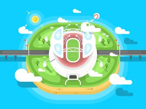 Stadium flat design Stock Illustration