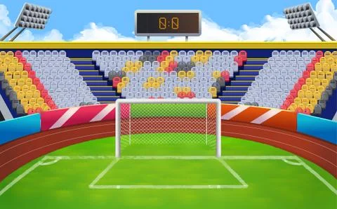 Stadium, football goal vector background Stock Illustration