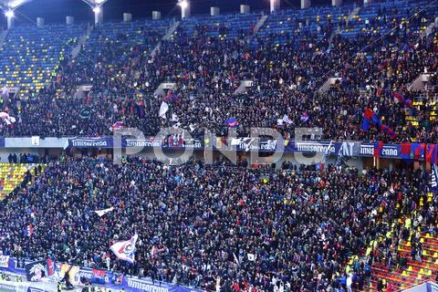 Stadium full with crowd of soccer fans. National Arena, Bucharest Stock Photos