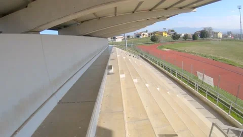 Stadium gallery shot in FPV Stock Footage 171541904