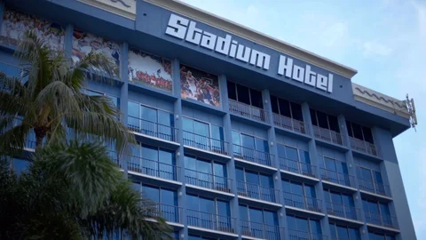 Stadium Hotel Stock Footage 129701726