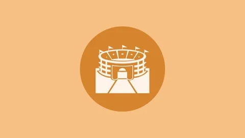 Stadium icon brown color simple shape circle animation Vidéo 279006994