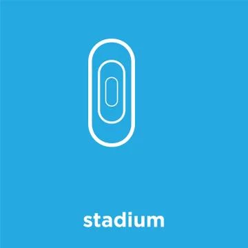 Stadium icon isolated on blue background Ilustración de archivo