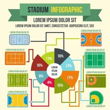 Stadium infographic elements, flat style イラスト素材