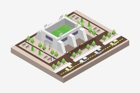 Stadium isometric on background Illustrazione stock