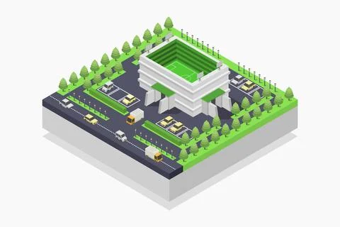 Stadium isometric on background Stock Illustration