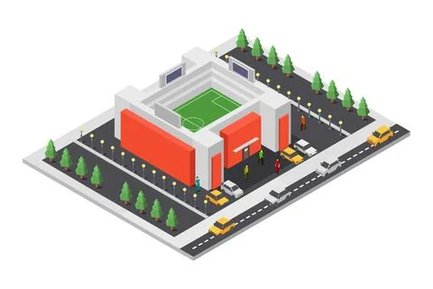 Stadium isometric illustrated on background Stock Illustration