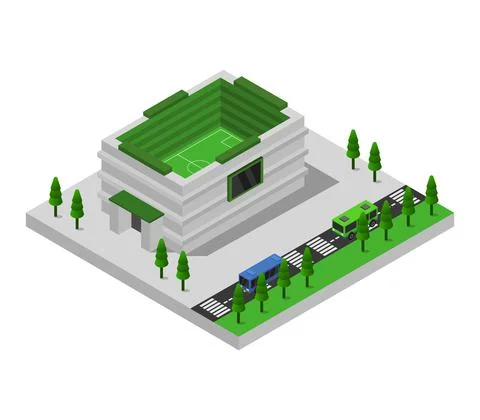 Stadium isometric in vector on a white background Stock Illustration