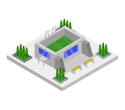 Stadium isometric in vector on a white background Stock Illustration