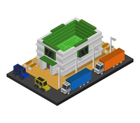 Stadium isometric in vector on a white background Stock Illustration