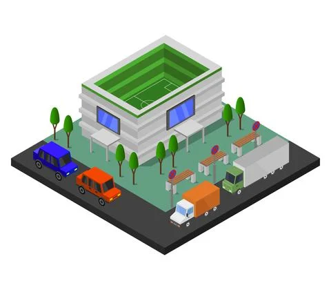 Stadium isometric in vector on a white background Stock Illustration