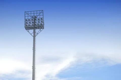 Stadium light poles Stock Photos