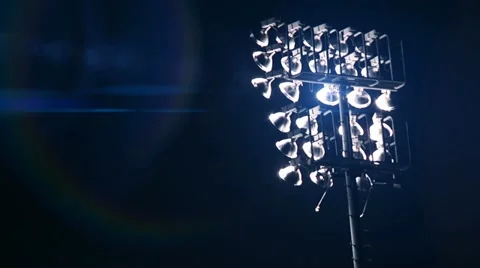 Stadium Light turns / powers on Stock Footage