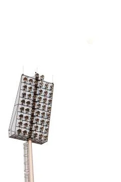 Stadium lights, isolated on white background Stock Photos