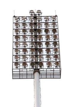 Stadium lights, isolated on white background Stock Photos