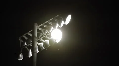 Stadium Lights at Night Stock Footage 140372424