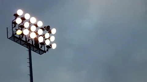 Stadium Lights Pan Stock-Footage 8915814