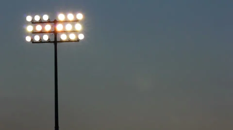 Stadium Lights Pan Stock Footage 34850569